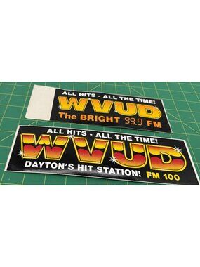 Vintage 99.9 WVUD Radio Station Bumper Stickers Lot Of 2 NOS